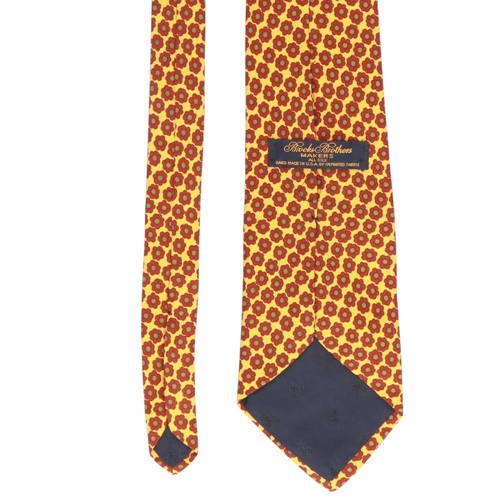 Brooks Brothers MAKERS Floral Print Tie, Made in USA silk burgundy type Vintage Second Hand