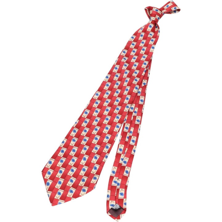 Christian Dior CRAVATE all-over floral print tie, made in Canada silk burgundy type Vintage Second Hand