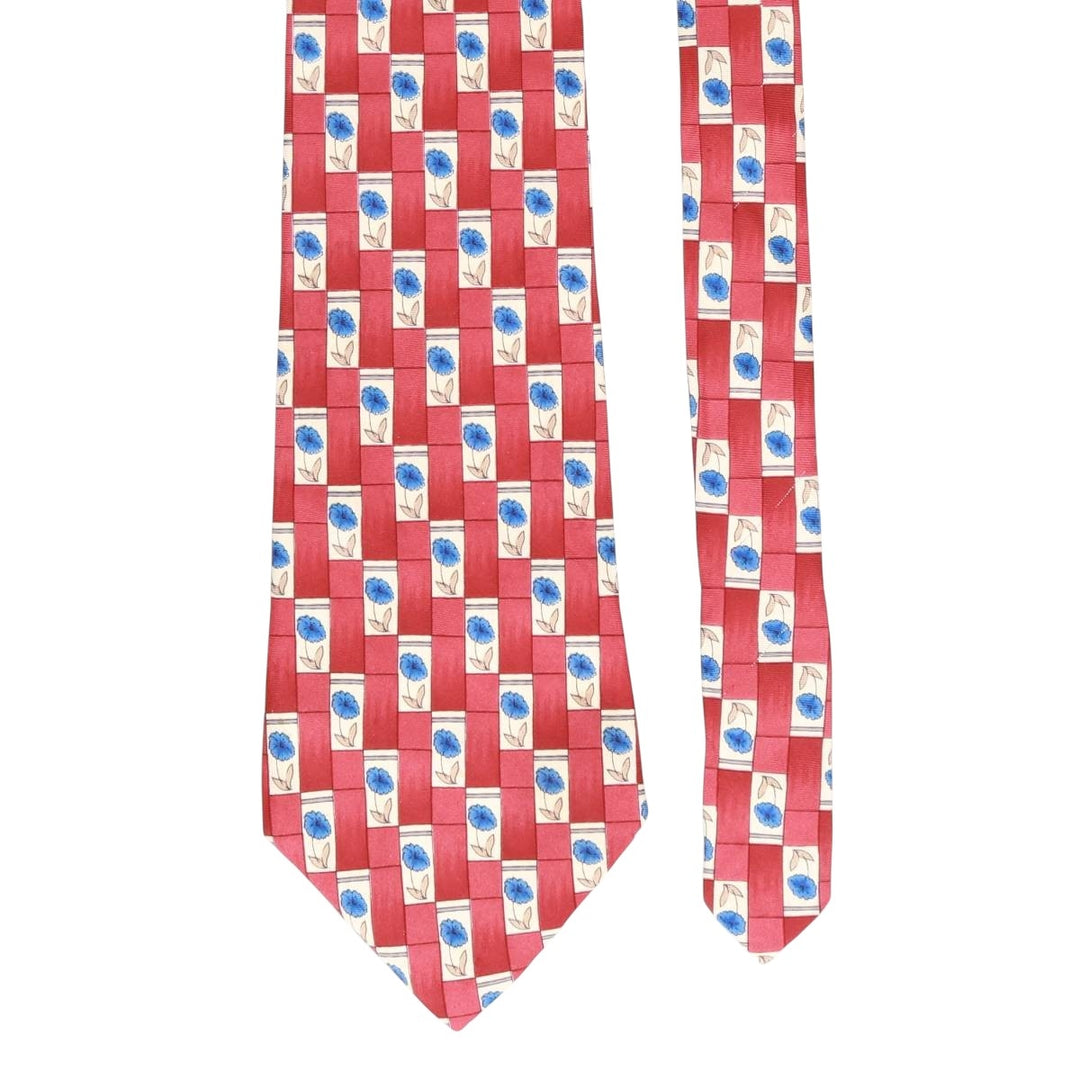 Christian Dior CRAVATE all-over floral print tie, made in Canada silk burgundy type Vintage Second Hand