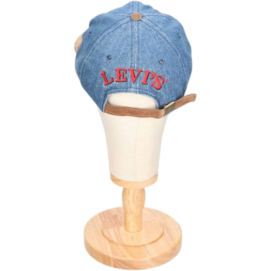 Levi's baseball cap, one size fits most, two-tone suede with leather brim cotton Blue type light blue Vintage Second Hand