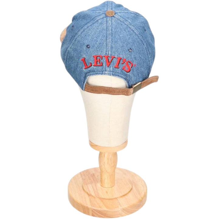 Levi's baseball cap, one size fits most, two-tone suede with leather brim cotton Blue type light blue Vintage Second Hand