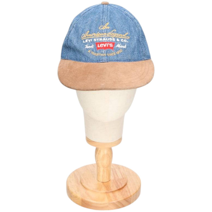 Levi's baseball cap, one size fits most, two-tone suede with leather brim cotton Blue type light blue Vintage Second Hand