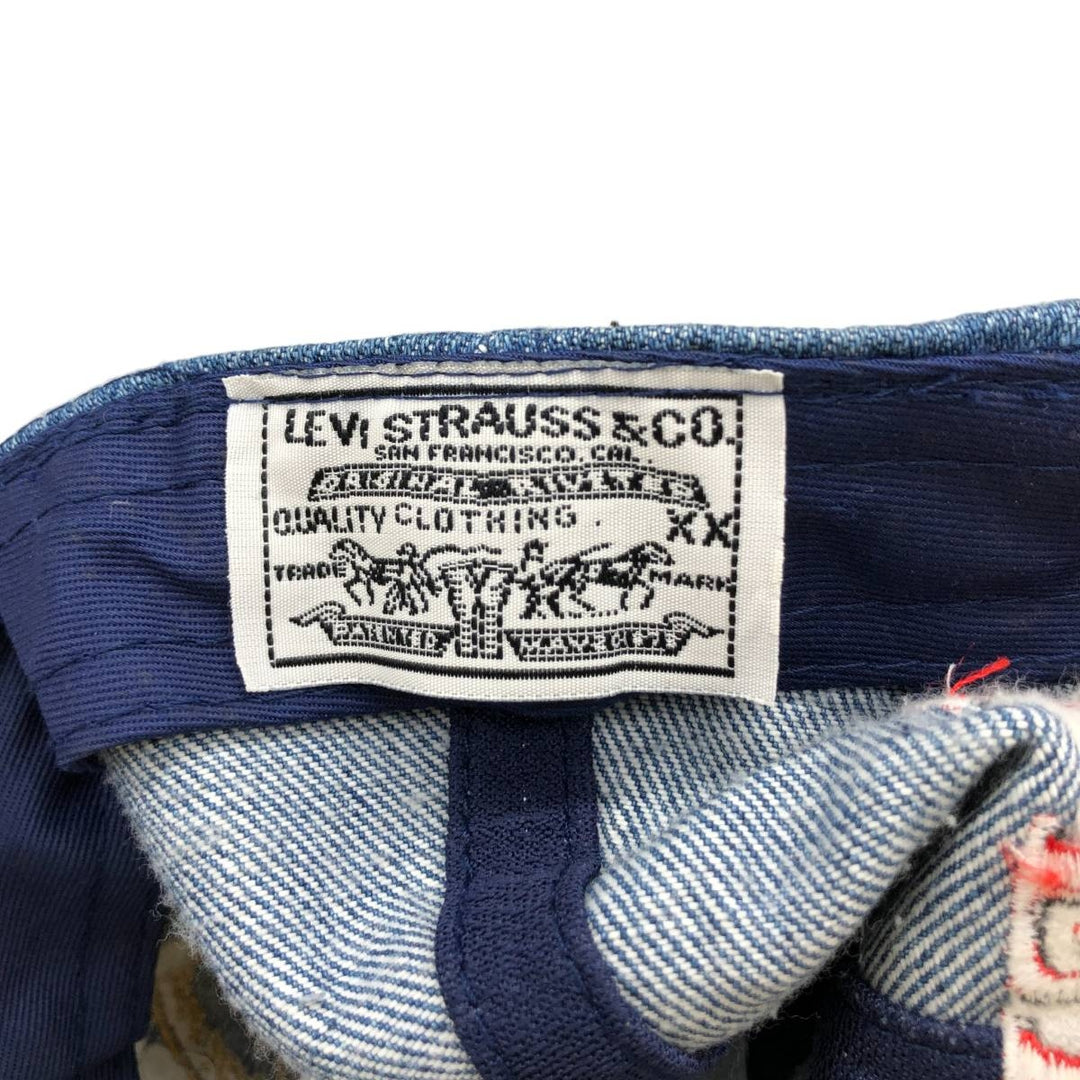 Levi's baseball cap, one size fits most, two-tone suede with leather brim cotton Blue type light blue Vintage Second Hand