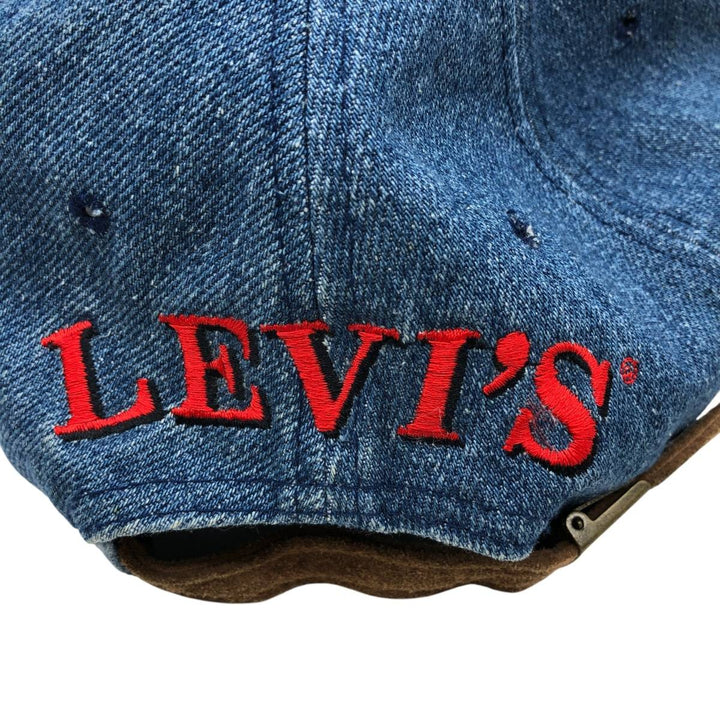 Levi's baseball cap, one size fits most, two-tone suede with leather brim cotton Blue type light blue Vintage Second Hand