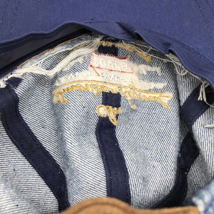 Levi's baseball cap, one size fits most, two-tone suede with leather brim cotton Blue type light blue Vintage Second Hand