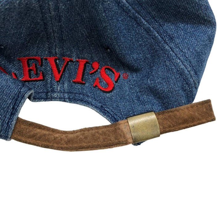 Levi's baseball cap, one size fits most, two-tone suede with leather brim cotton Blue type light blue Vintage Second Hand