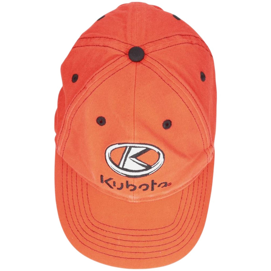 CHOKO KUBOTA Advertising Baseball Cap, 6-Panel Cap, One Size Fits Most cotton orange type Vintage Second Hand