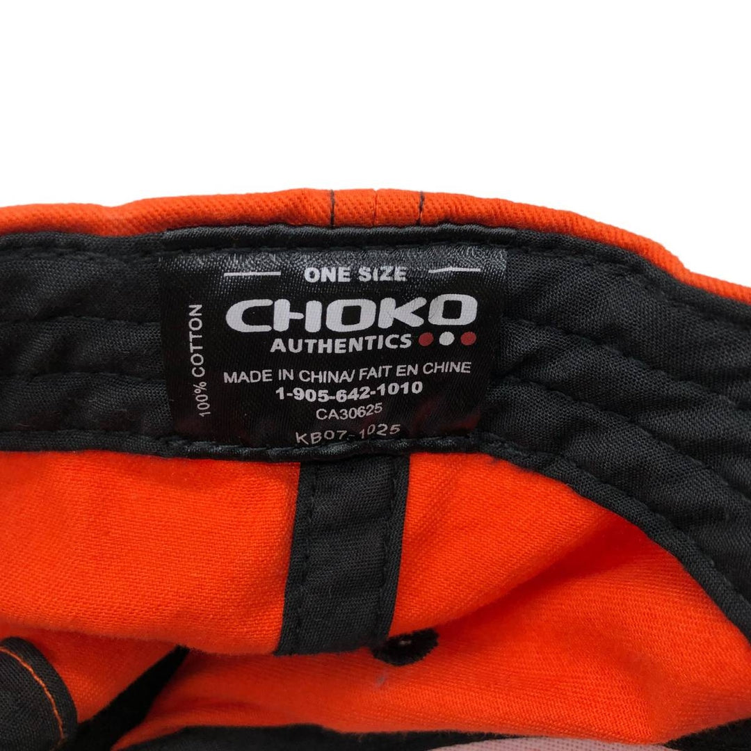 CHOKO KUBOTA Advertising Baseball Cap, 6-Panel Cap, One Size Fits Most cotton orange type Vintage Second Hand