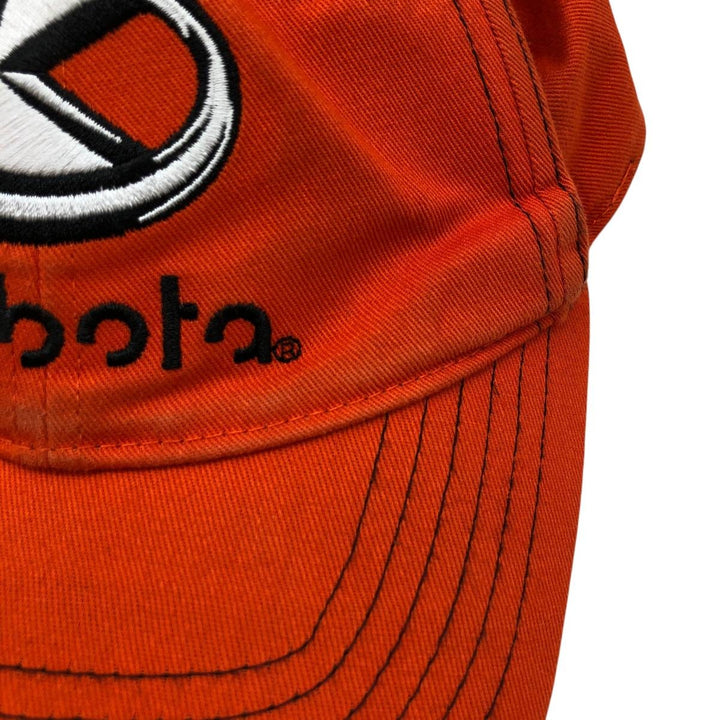CHOKO KUBOTA Advertising Baseball Cap, 6-Panel Cap, One Size Fits Most cotton orange type Vintage Second Hand