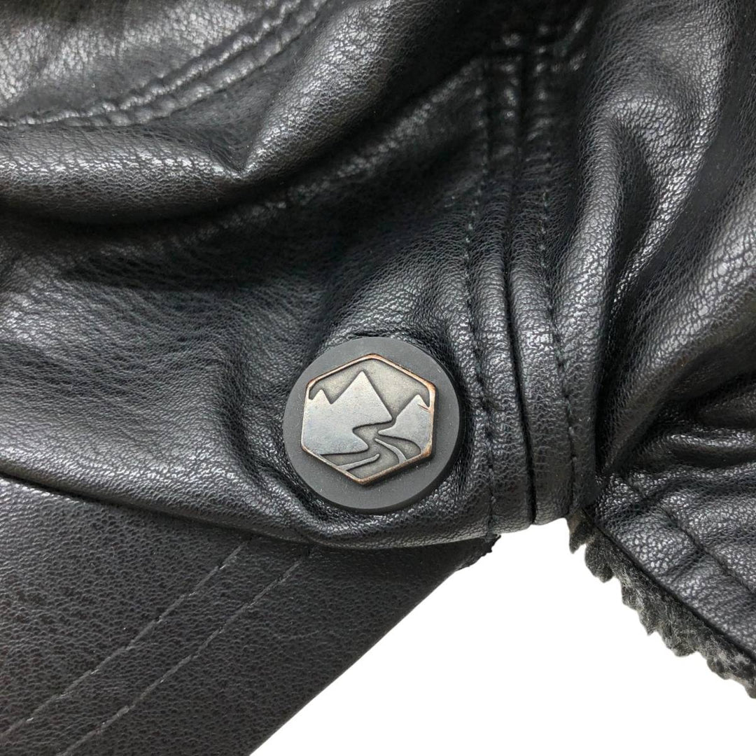 Earflap faux leather cap, one size fits most unclear black type Vintage Second Hand