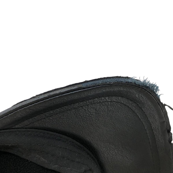 Earflap faux leather cap, one size fits most unclear black type Vintage Second Hand