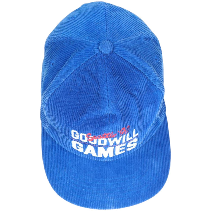 90'S GOODWILL GAMES Corduroy Cap, One Size Fits All, Vintage cotton blue type Vintage Second Hand