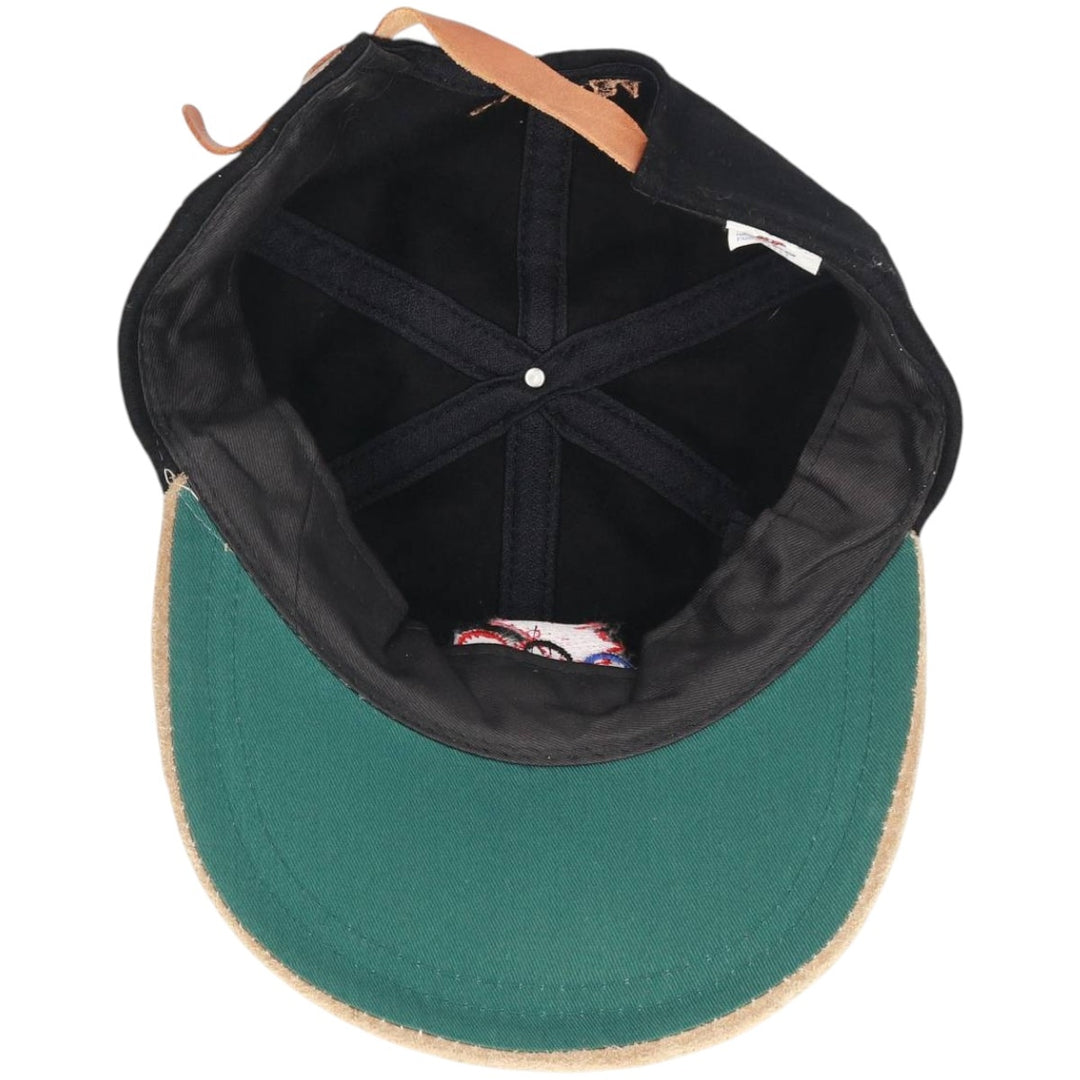 1994 KP CAPS Lillehammer Olympics Wool Two-Tone Leather Brim 6-Panel Cap (One Size Fits Most) wool black type Vintage Second Hand