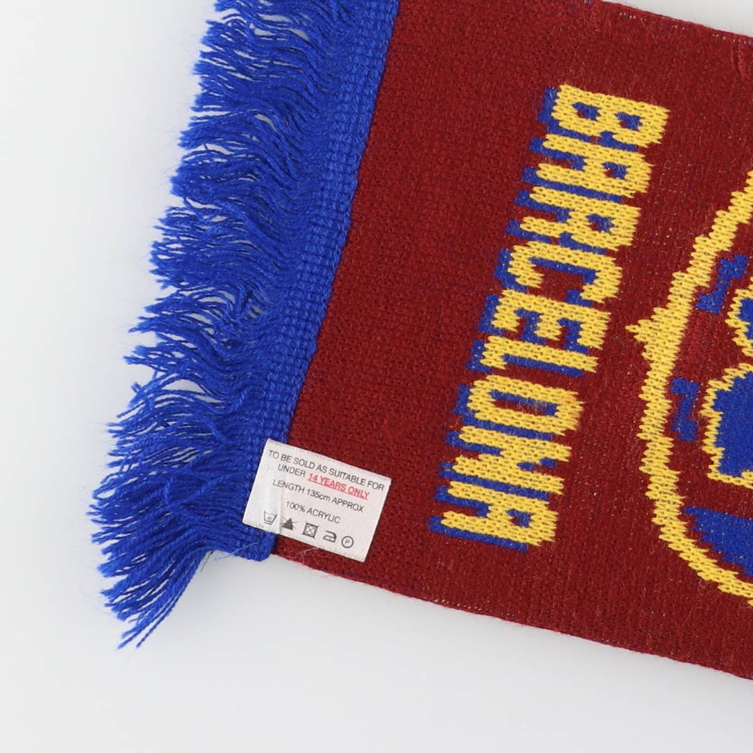 FC Barcelona FC Manchester United Soccer Acrylic Scarf acrylic burgundy type Vintage Second Hand