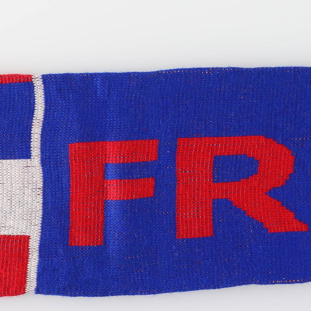 FRANCE flag pattern scarf unclear blue type Vintage Second Hand