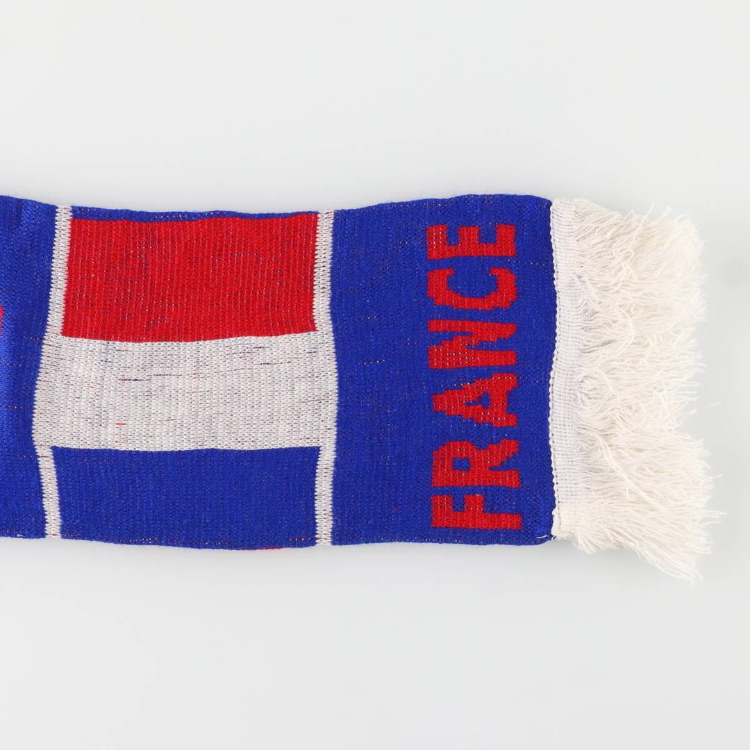 FRANCE flag pattern scarf unclear blue type Vintage Second Hand
