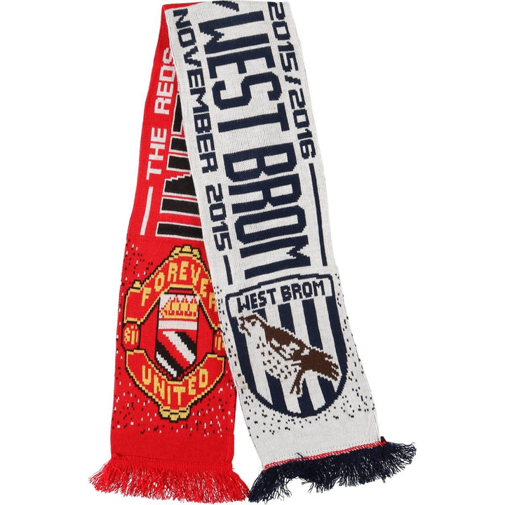 Manchester United West Bromwich Albion FC Soccer Scarf unclear red type Vintage Second Hand