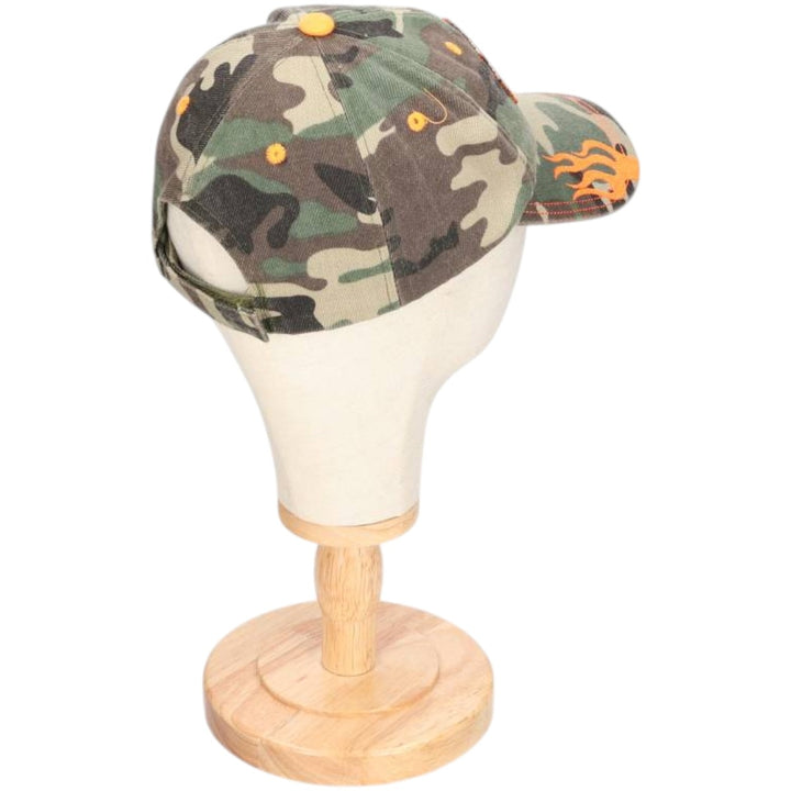 Harley-Davidson Camouflage Pattern Woodland Camo Baseball Cap, One Size Fits Most cotton Khaki type sage green Vintage Second Hand