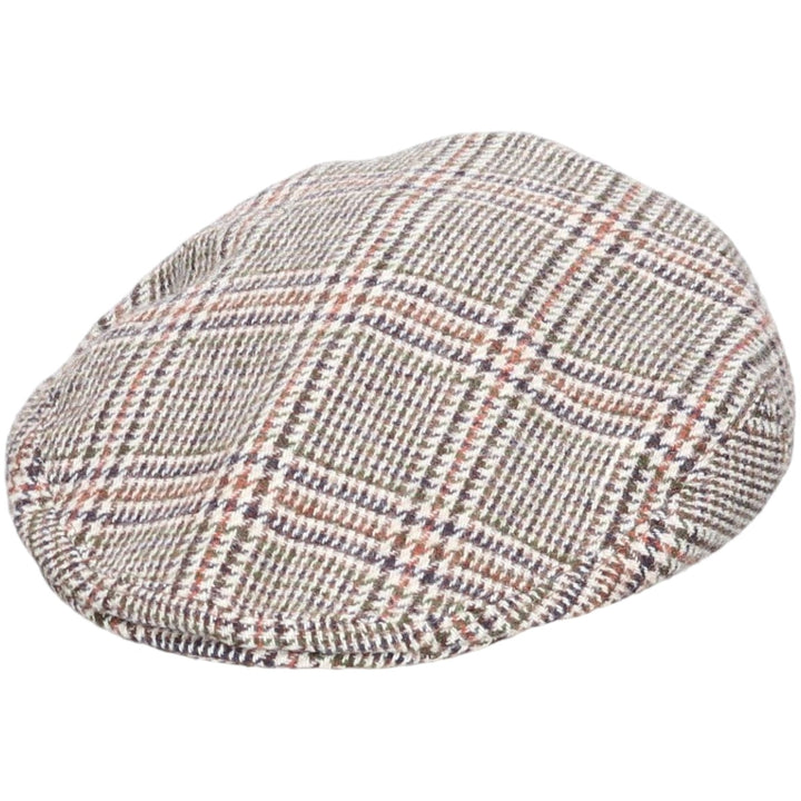 Kangol Classic Check Pattern Hunting Cap, Made in England, One Size Fits Most polyester gray type Vintage Second Hand