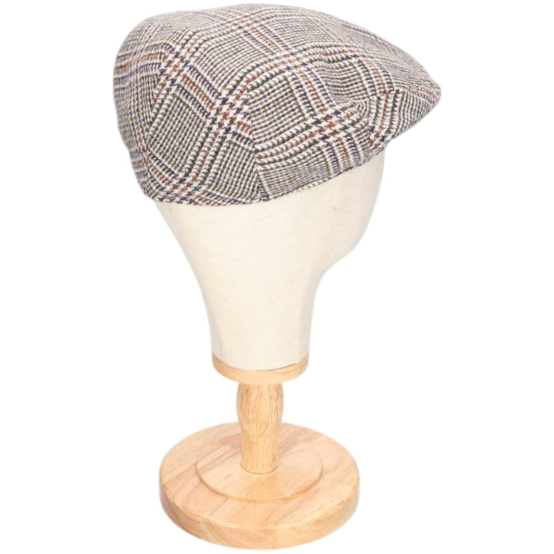 Kangol Classic Check Pattern Hunting Cap, Made in England, One Size Fits Most polyester gray type Vintage Second Hand