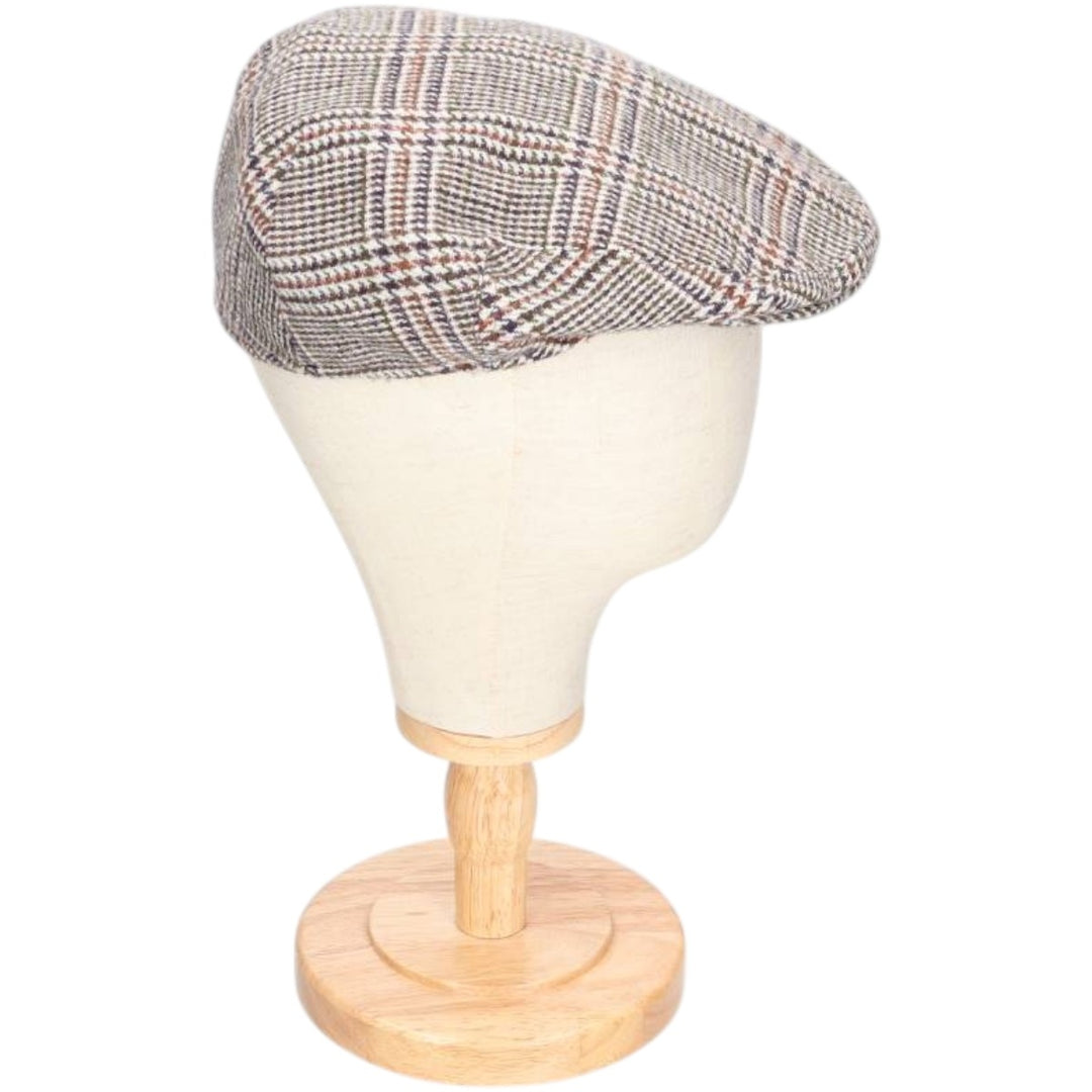 Kangol Classic Check Pattern Hunting Cap, Made in England, One Size Fits Most polyester gray type Vintage Second Hand