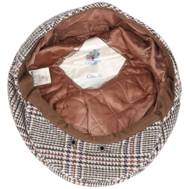Kangol Classic Check Pattern Hunting Cap, Made in England, One Size Fits Most polyester gray type Vintage Second Hand
