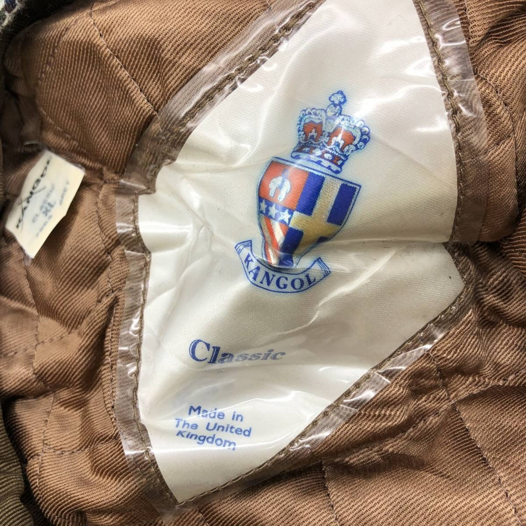 Kangol Classic Check Pattern Hunting Cap, Made in England, One Size Fits Most polyester gray type Vintage Second Hand