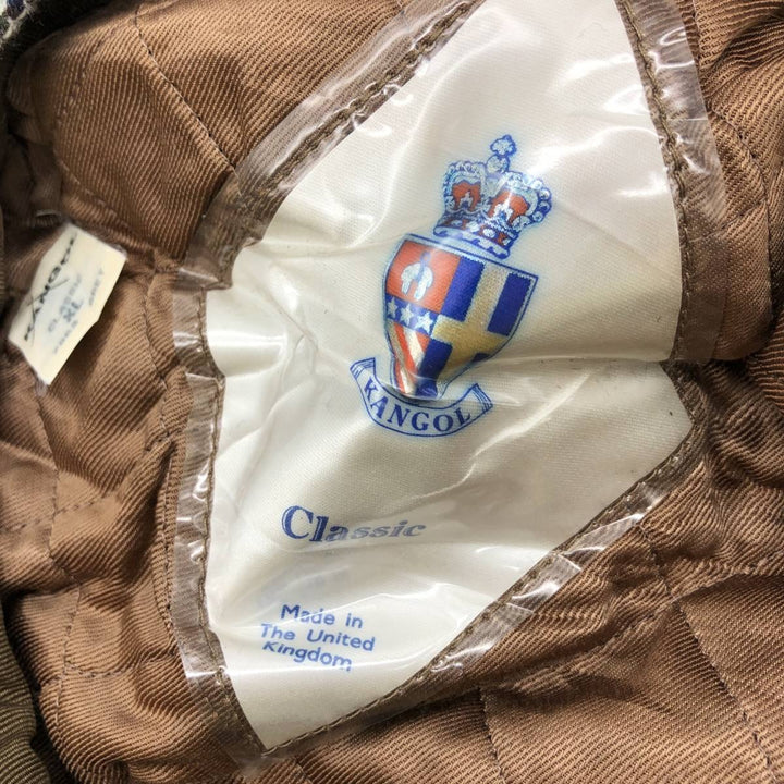 Kangol Classic Check Pattern Hunting Cap, Made in England, One Size Fits Most polyester gray type Vintage Second Hand