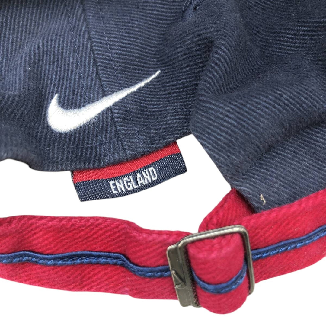 90'S Nike England Rugby Team Two-Tone Baseball Cap, 6-Panel, One Size Fits Most cotton navy blue type Vintage Second Hand
