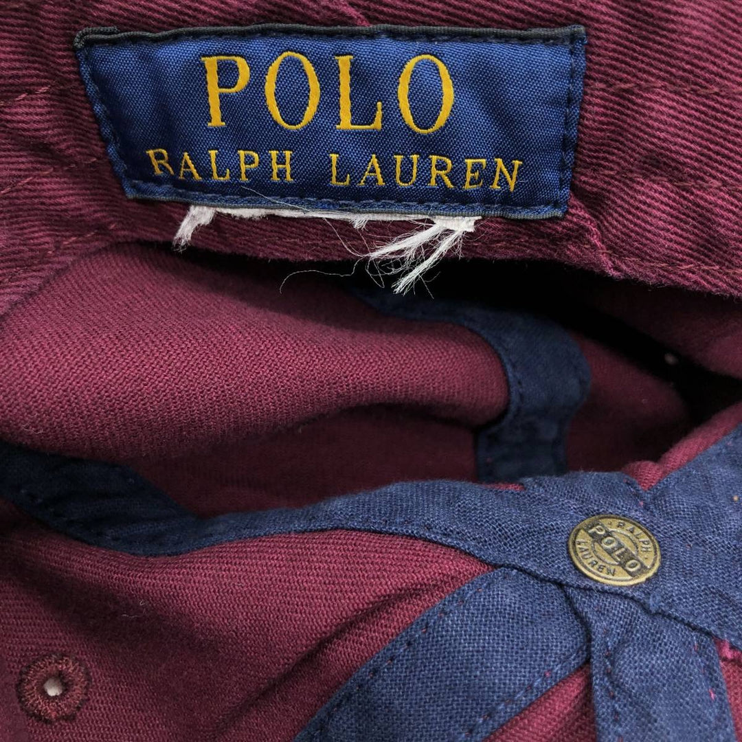 Ralph Lauren POLO RALPH LAUREN Big Pony Two-Tone Baseball Cap, One Size Fits Most unclear burgundy type Vintage Second Hand