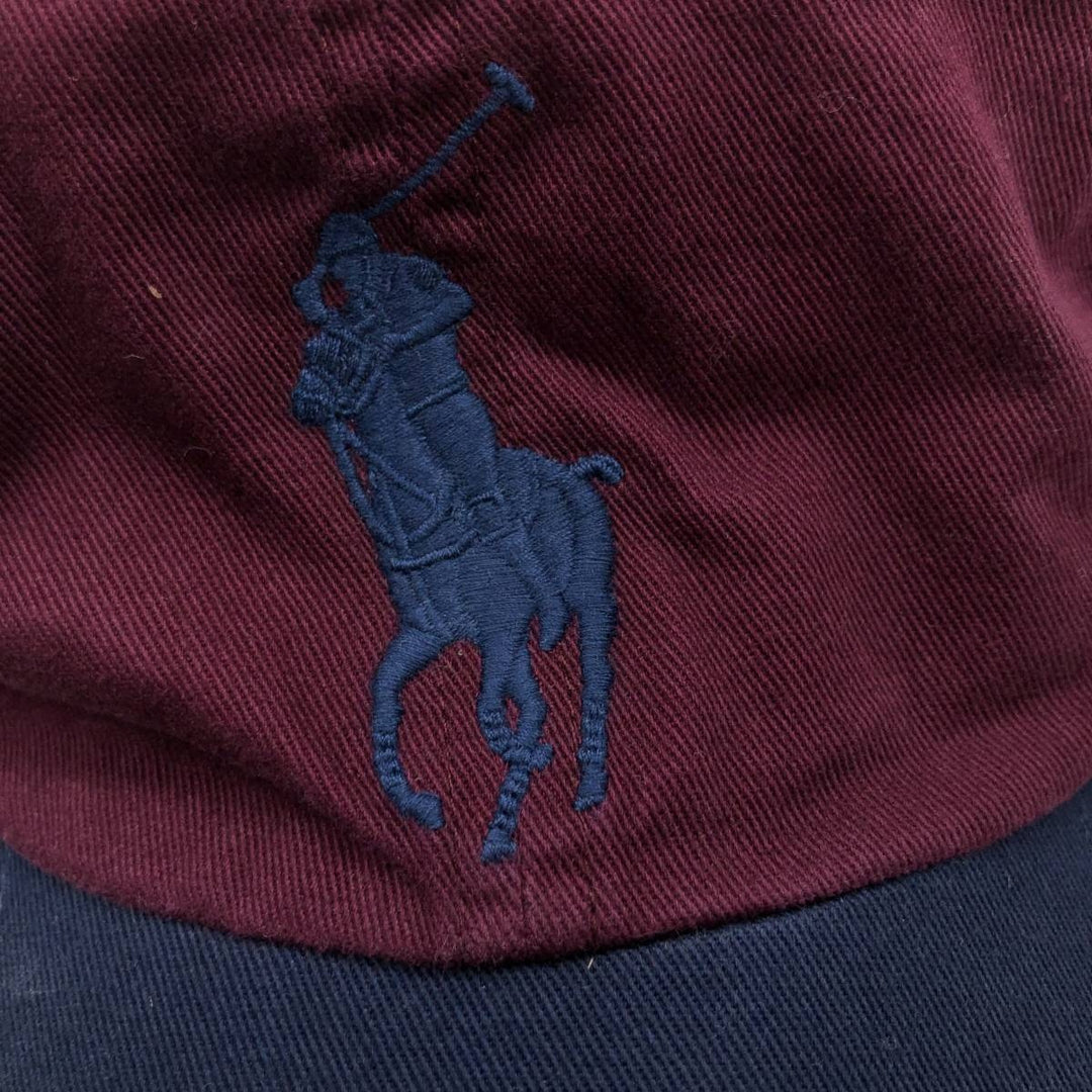 Ralph Lauren POLO RALPH LAUREN Big Pony Two-Tone Baseball Cap, One Size Fits Most unclear burgundy type Vintage Second Hand