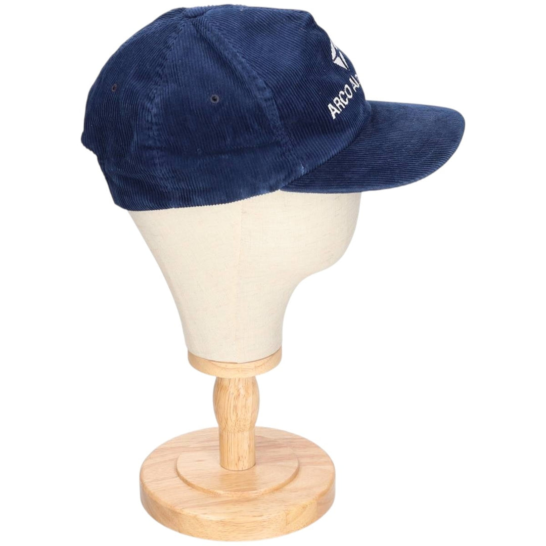 Vintage 1980'S RAM ACTION HEADWEAR ADVERDIZING Corduroy Cap, One Size Fits Most cotton navy blue type Vintage Second Hand