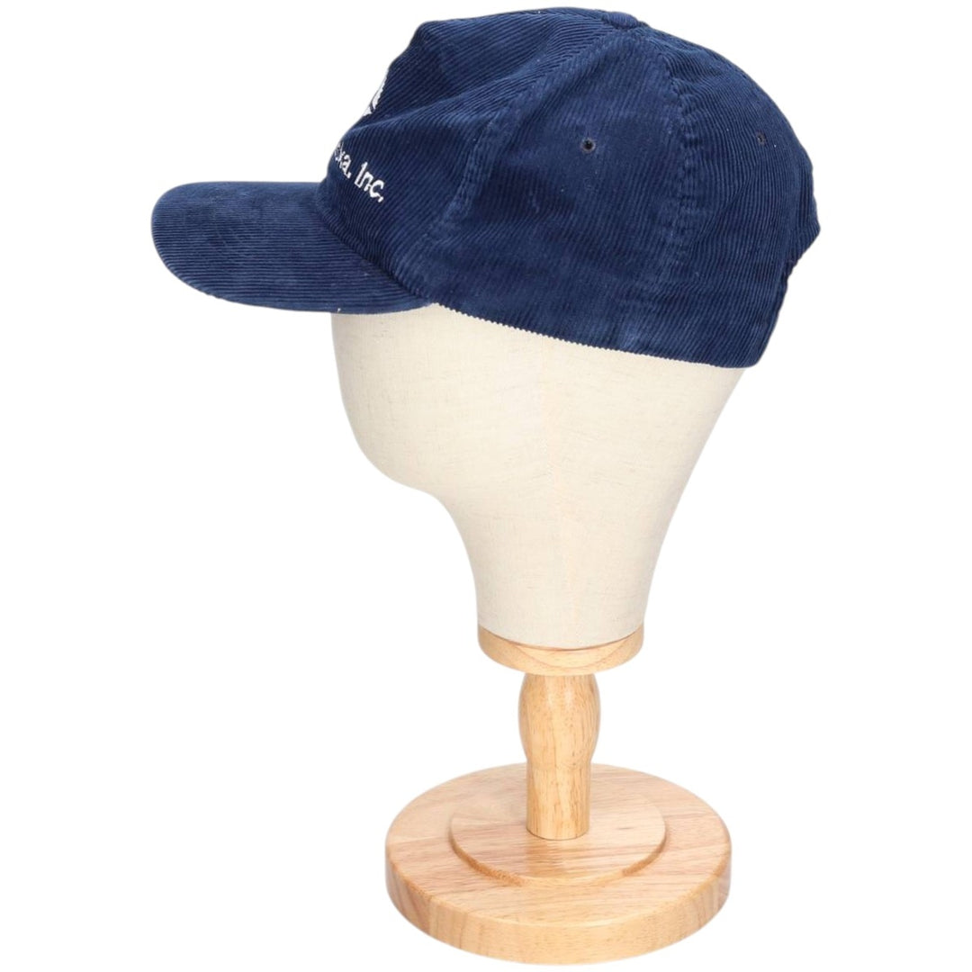 Vintage 1980'S RAM ACTION HEADWEAR ADVERDIZING Corduroy Cap, One Size Fits Most cotton navy blue type Vintage Second Hand