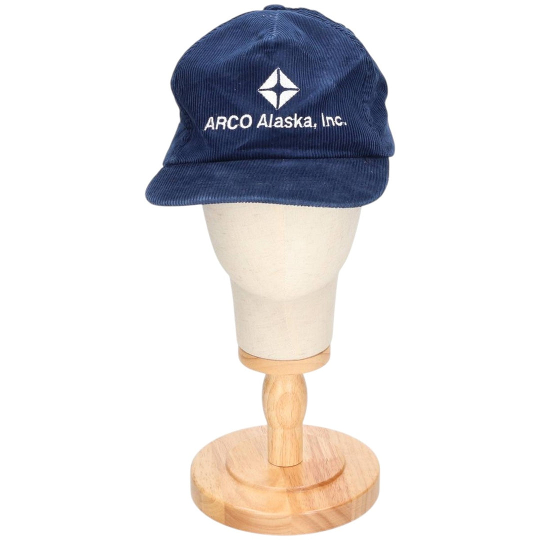 Vintage 1980'S RAM ACTION HEADWEAR ADVERDIZING Corduroy Cap, One Size Fits Most cotton navy blue type Vintage Second Hand