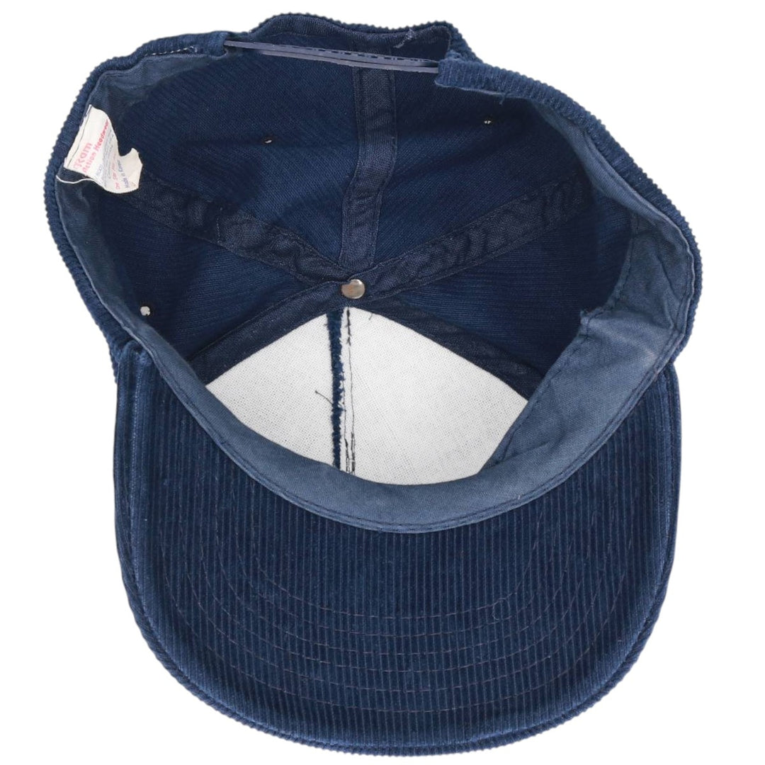 Vintage 1980'S RAM ACTION HEADWEAR ADVERDIZING Corduroy Cap, One Size Fits Most cotton navy blue type Vintage Second Hand
