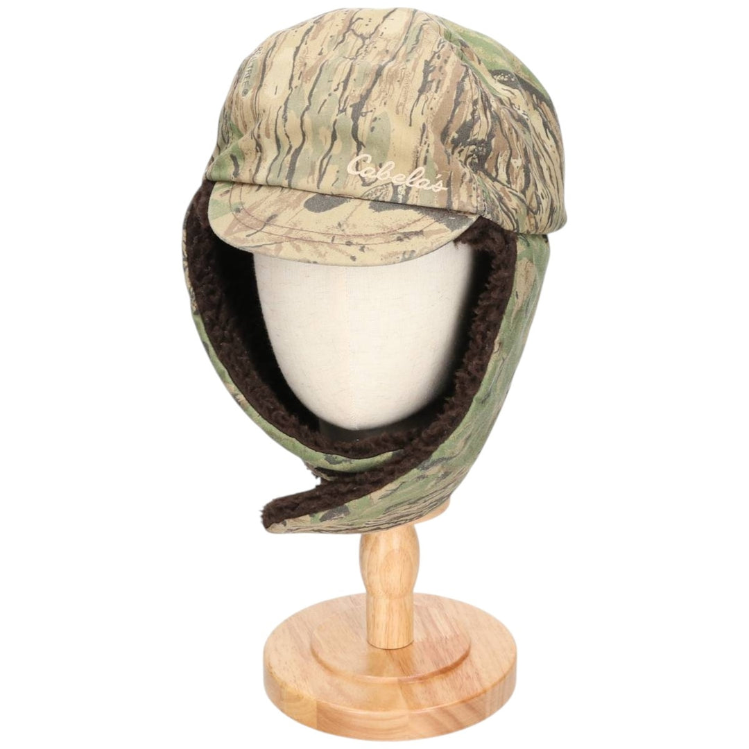 Vintage 80s-90'S Cabelas Camouflage Pattern Realtree Camo Ear Flap Cap, Made in USA, One Size Fits Most unclear Khaki type sage green Vintage Second Hand