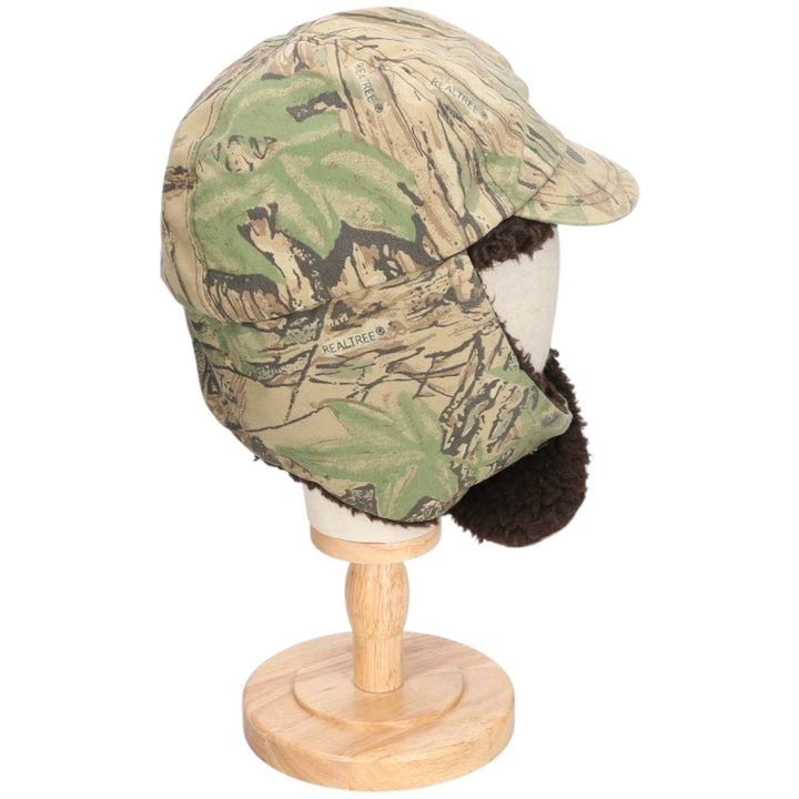 Vintage 80s-90'S Cabelas Camouflage Pattern Realtree Camo Ear Flap Cap, Made in USA, One Size Fits Most unclear Khaki type sage green Vintage Second Hand