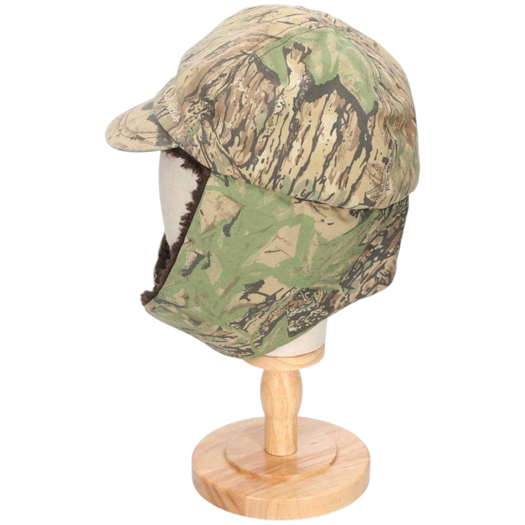Vintage 80s-90'S Cabelas Camouflage Pattern Realtree Camo Ear Flap Cap, Made in USA, One Size Fits Most unclear Khaki type sage green Vintage Second Hand