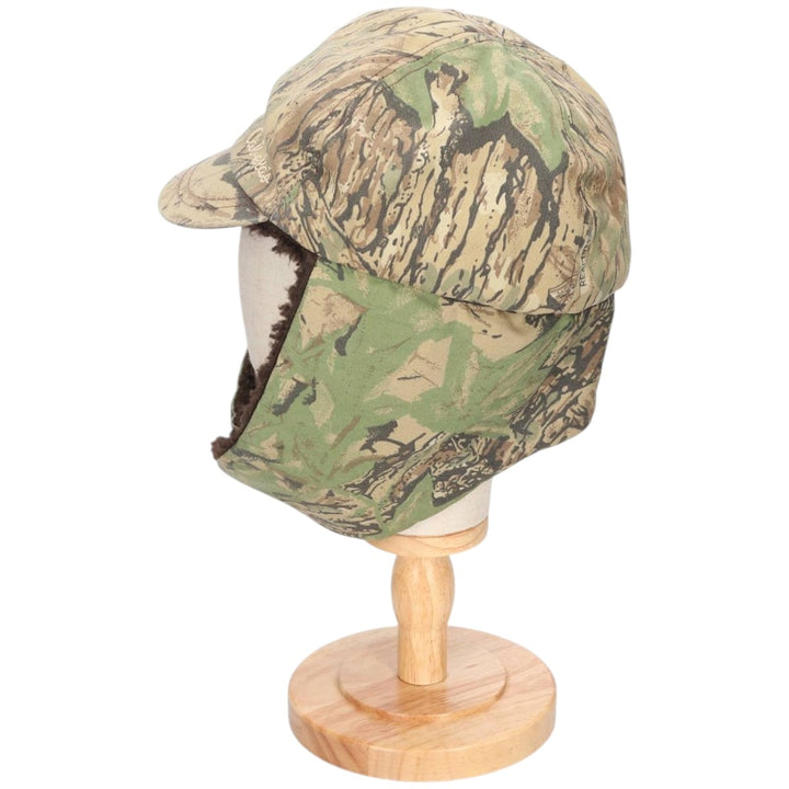 Vintage 80s-90'S Cabelas Camouflage Pattern Realtree Camo Ear Flap Cap, Made in USA, One Size Fits Most unclear Khaki type sage green Vintage Second Hand