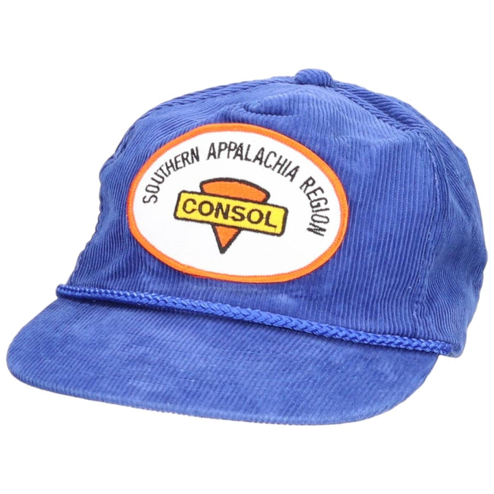 90'S YUPOONG Corduroy Trucker Cap, One Size Fits All, Vintage cotton blue type Vintage Second Hand