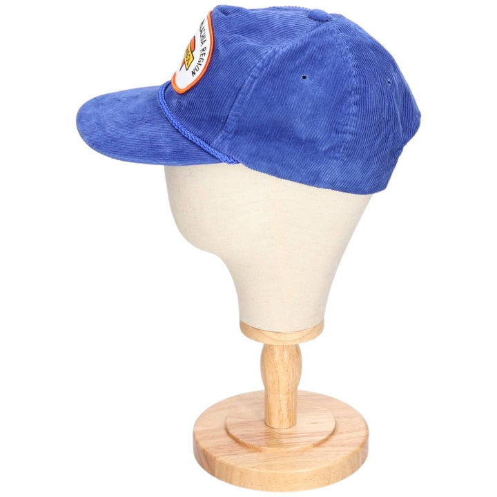 90'S YUPOONG Corduroy Trucker Cap, One Size Fits All, Vintage cotton blue type Vintage Second Hand