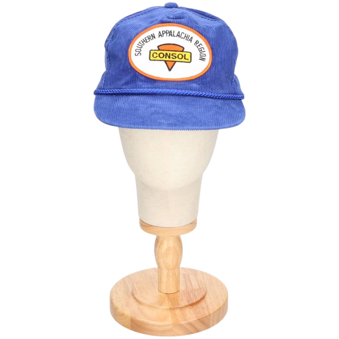 90'S YUPOONG Corduroy Trucker Cap, One Size Fits All, Vintage cotton blue type Vintage Second Hand