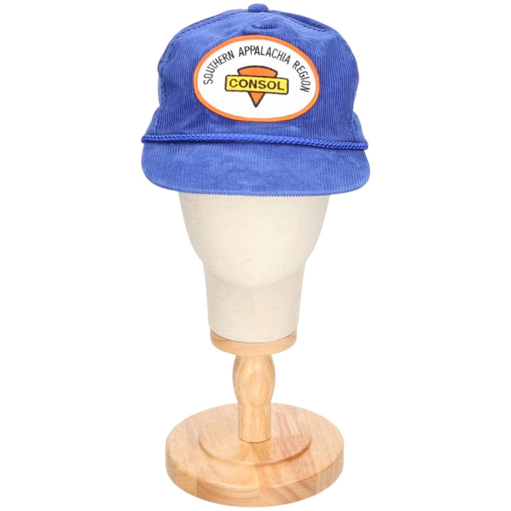 90'S YUPOONG Corduroy Trucker Cap, One Size Fits All, Vintage cotton blue type Vintage Second Hand