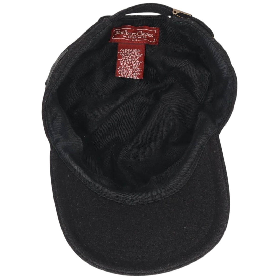 Vintage 90'S MARLBORO CLASSICS wool 6-panel cap, one size fits all. wool black type Vintage Second Hand