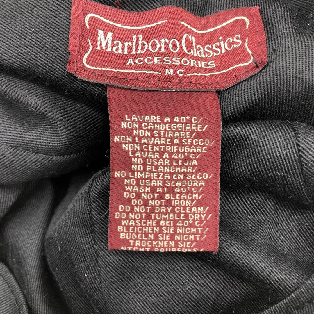 Vintage 90'S MARLBORO CLASSICS wool 6-panel cap, one size fits all. wool black type Vintage Second Hand