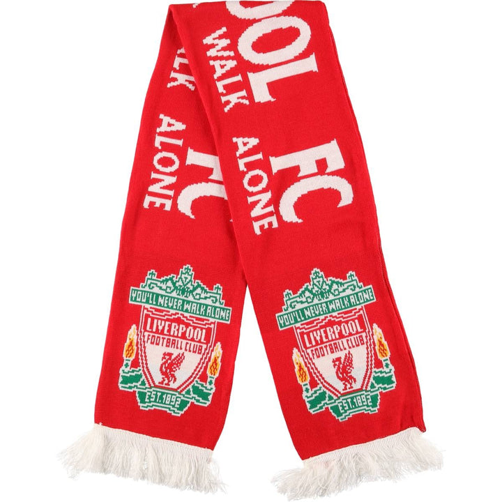 PREMIER LEAGE Premier League LIVERPOOL FC Soccer Acrylic Scarf Made in the UK acrylic red type Vintage Second Hand