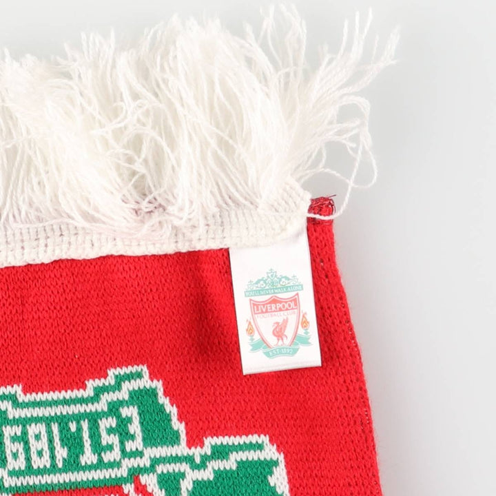 PREMIER LEAGE Premier League LIVERPOOL FC Soccer Acrylic Scarf Made in the UK acrylic red type Vintage Second Hand