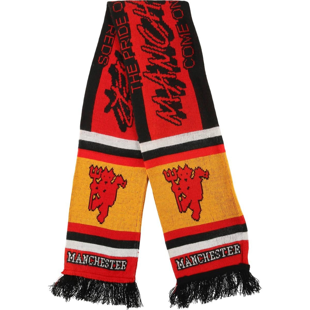 Premier League Manchester United FC Soccer Acrylic Scarf, Made in the UK acrylic red type Vintage Second Hand