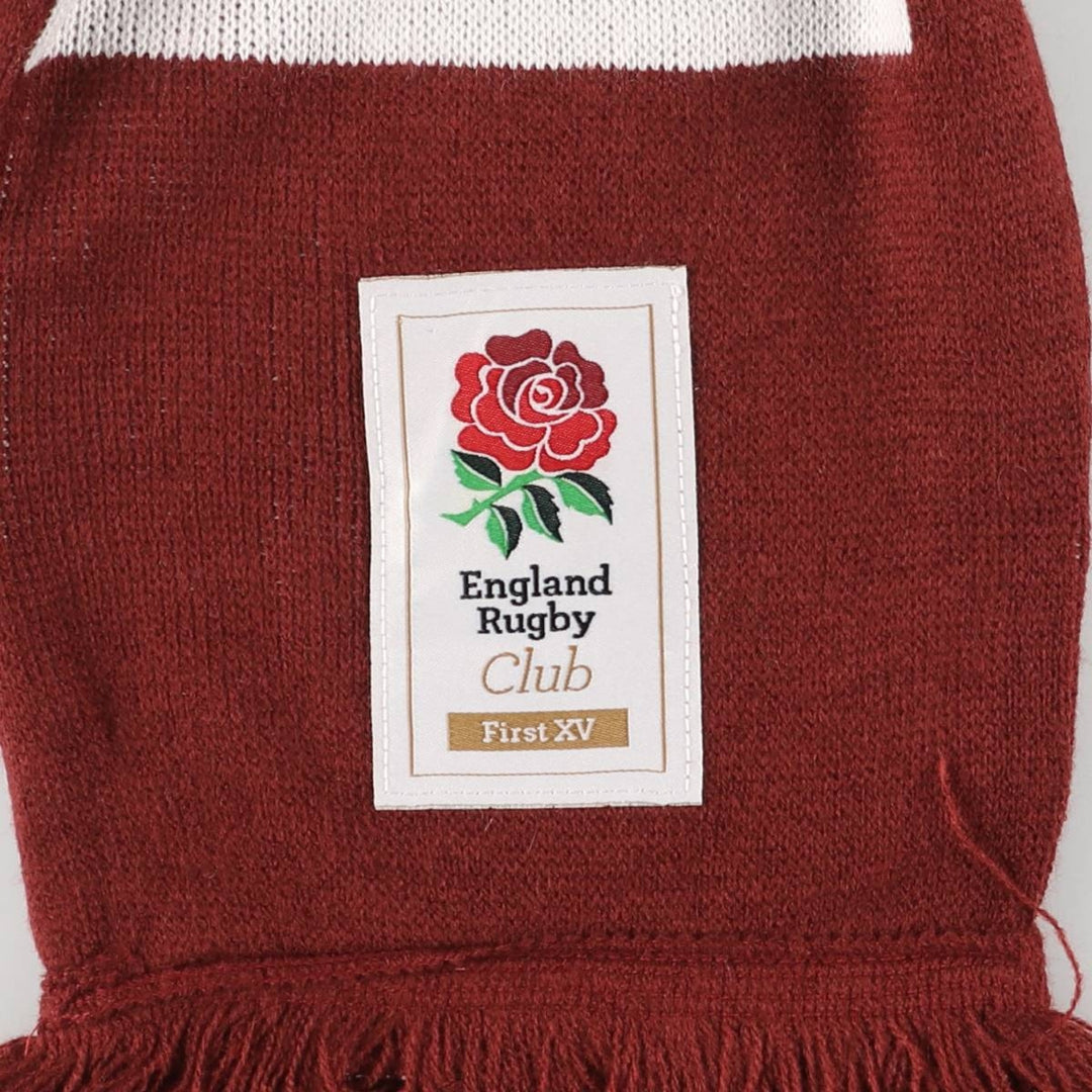 England Rugby Team Acrylic Scarf acrylic wine-red Vintage Second Hand
