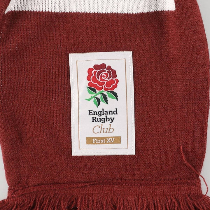 England Rugby Team Acrylic Scarf acrylic wine-red Vintage Second Hand